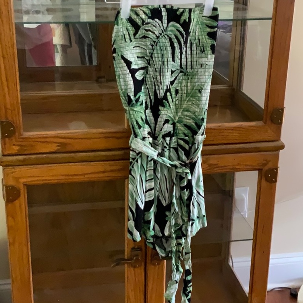Green Leaf Print romper